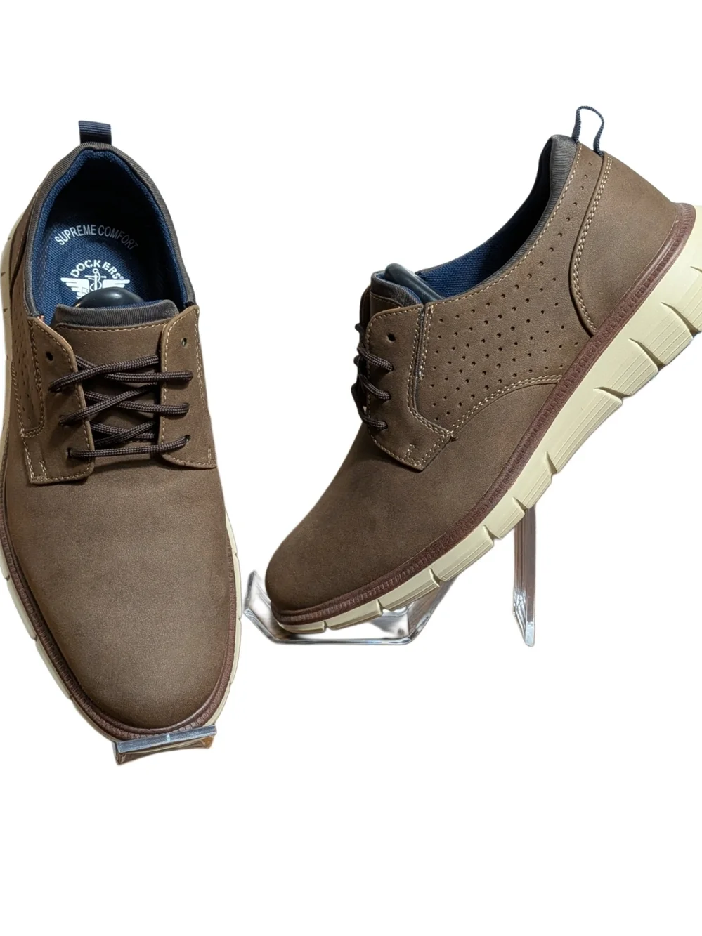 Dockers Mens 8M Brown Casual Oxford Shoes Lace Up Comfort New No Box